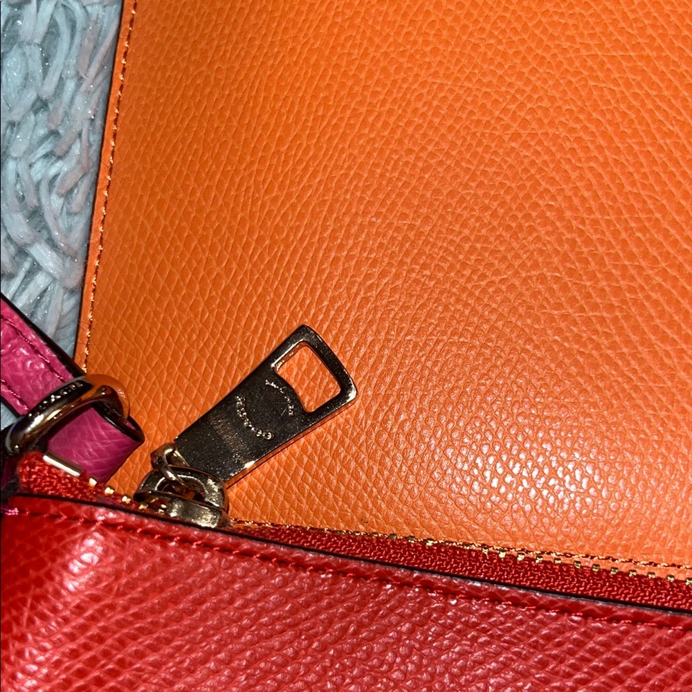 COACH STUNNING ORANGE/ PINK NWT CROSSBODY BAG - Picture 9 of 13